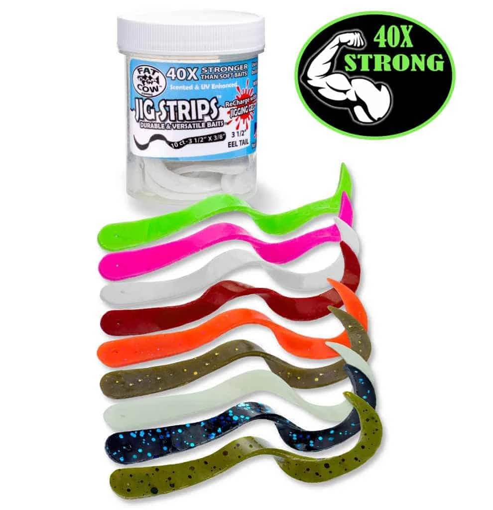 Fat Cow Fishing Fat Cow Eel Tail 3-1/2" Jig Strips Lures