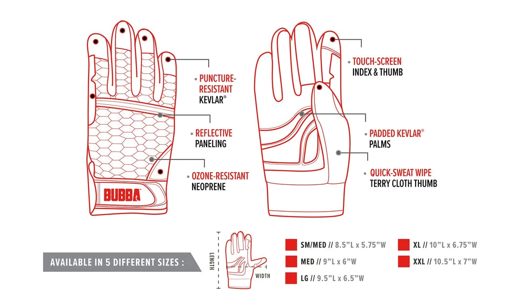 Bubba Blade Bubba Ultimate Fishing Gloves Apparel