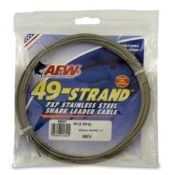 American Fishing Wire AFW 49 Strand Stainless Steel Cable Leader Material - 30 Ft. Coils Terminal Tackle