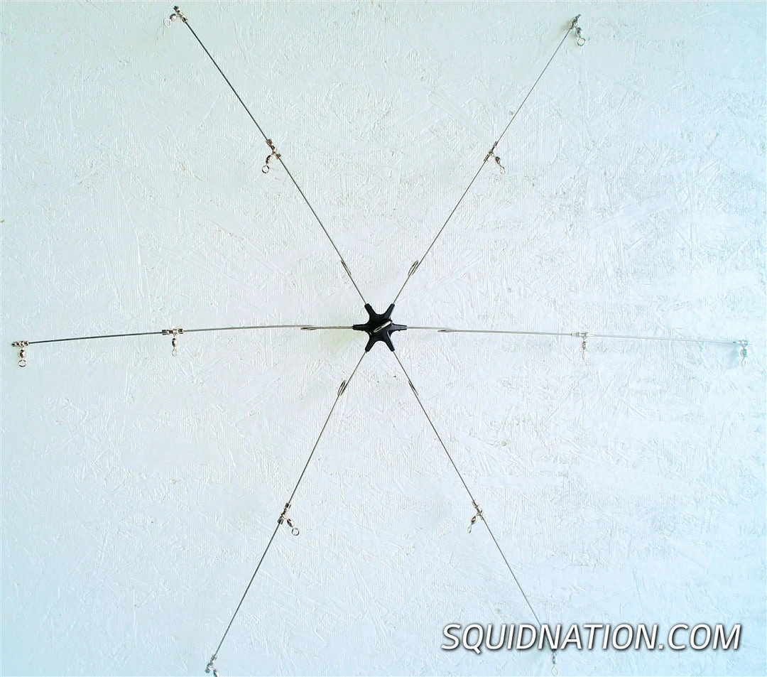 Terminal Tackle Squidnation 36" Light Wire Dredge Bar - 6 Arm - Tension Loop W/ Swivels
